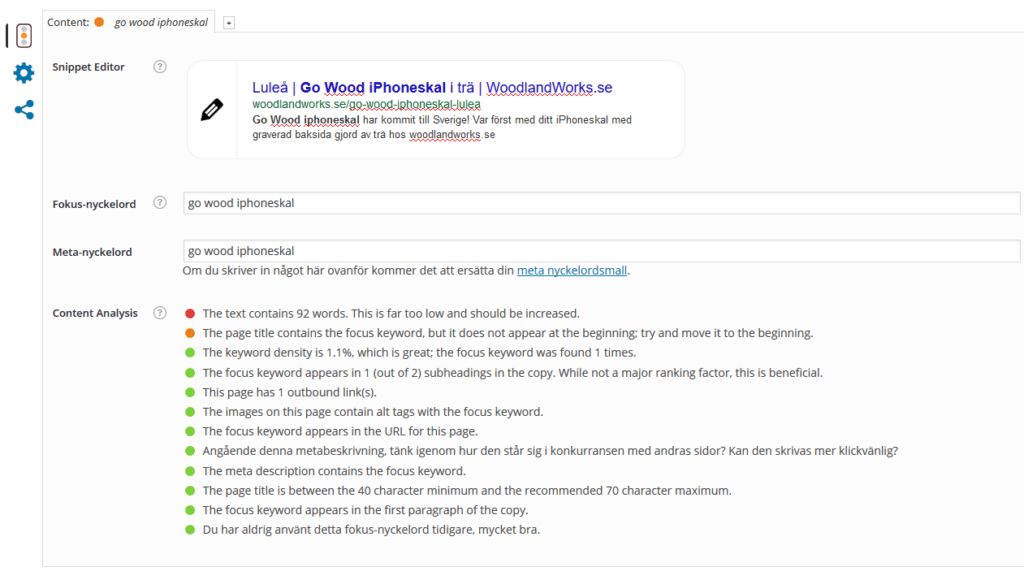 Woodland Works SEO example