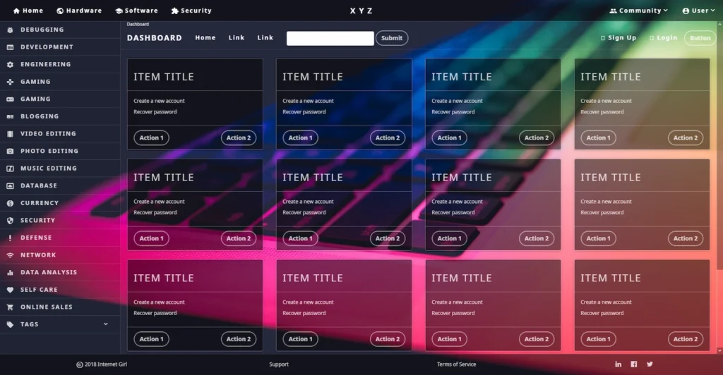 Project XYZ home interface