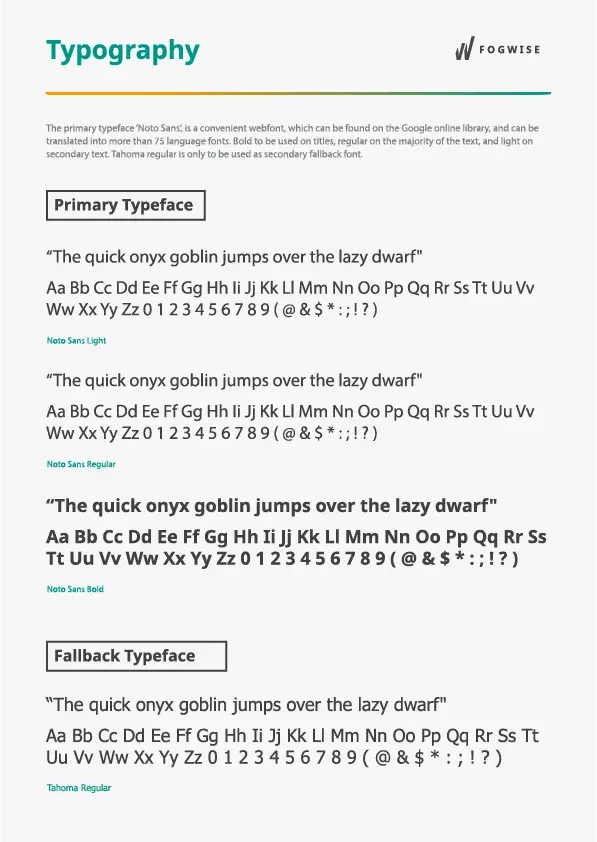 Fogwise Style Guide Typography