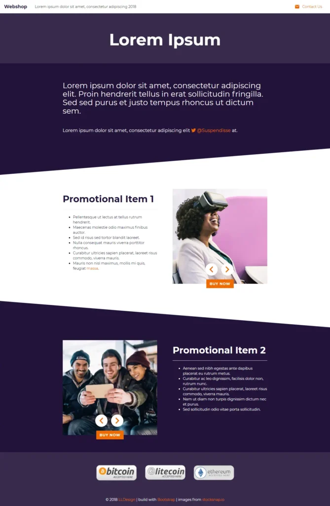 Shopify Web Shop Screenshot