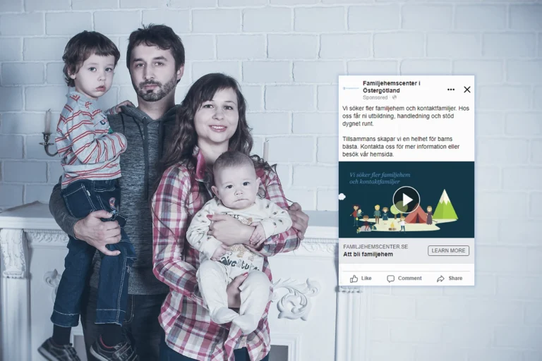 Familjehemscenter facebook video ad (2022) Image via Pexels