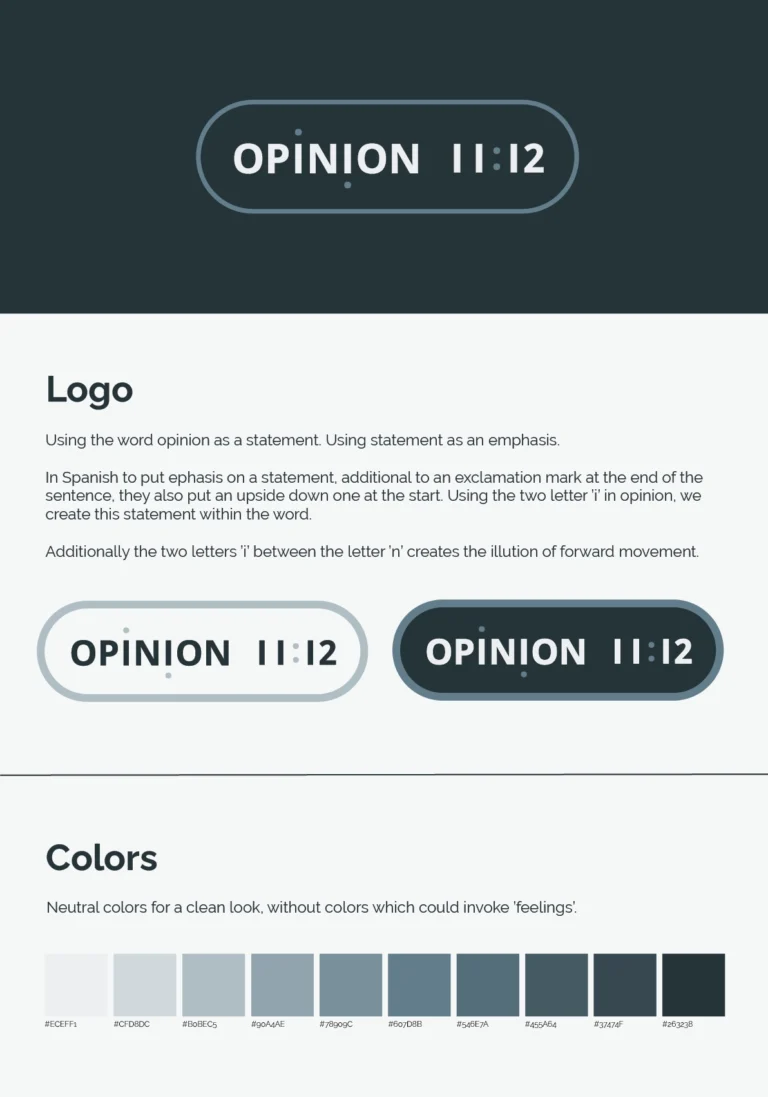 Opinion11:12 - brand logo & colors