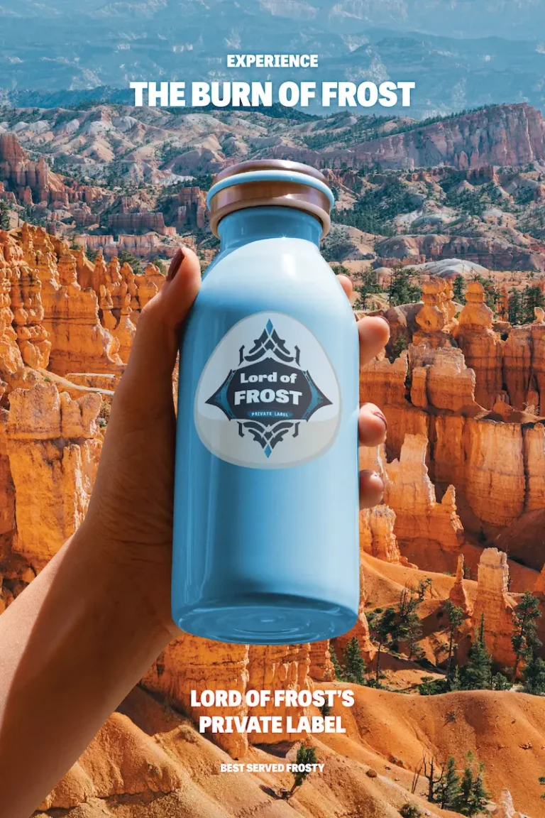 Lord of Frost - AI-generated logo poster mockup (2023)