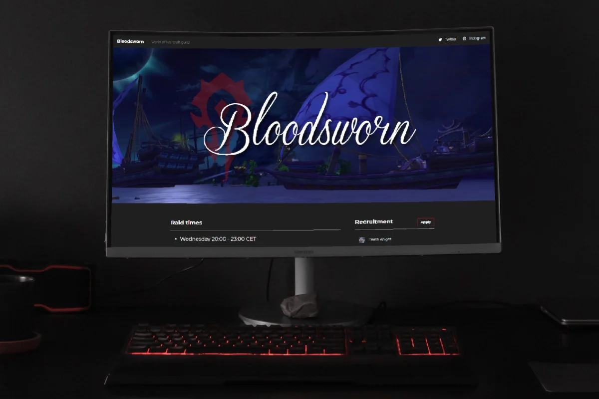 Bloodsworn Website Mockup