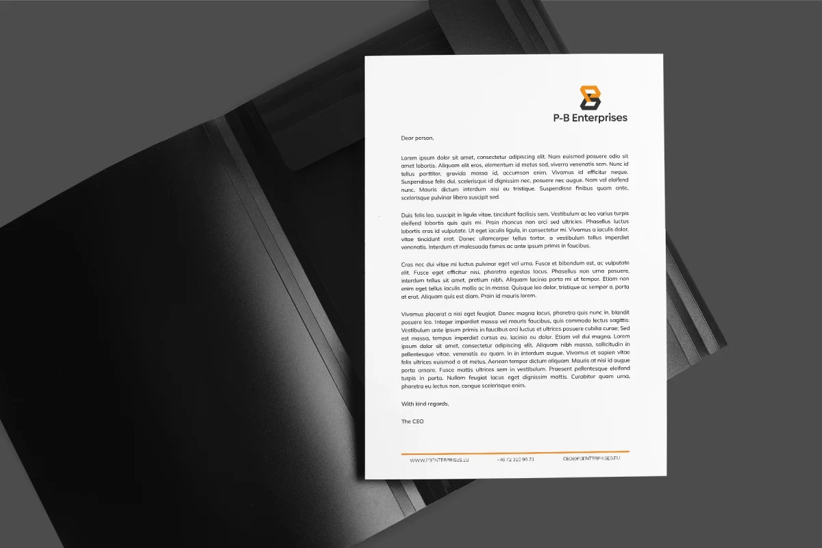 P-B Enterprices - Letterhead Mockup