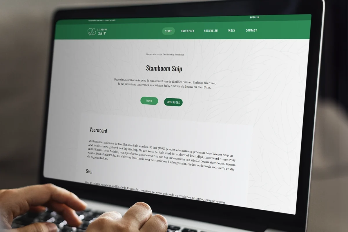 Stamboom snip - website mockup (2024)