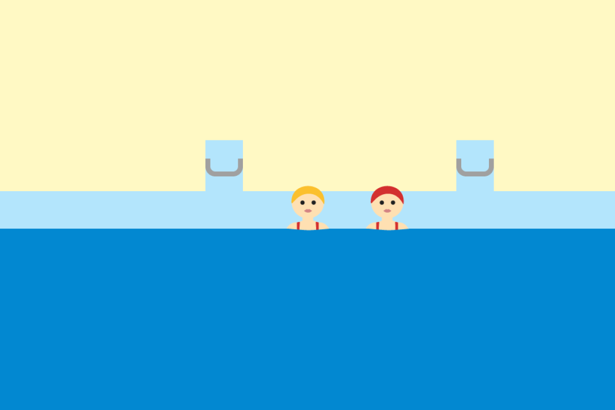 Swimming pool colorized